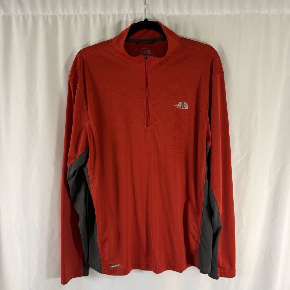 The North Face Windbreaker Men's Large Red 1/4 Zip Lonf Sleeve Lightweight